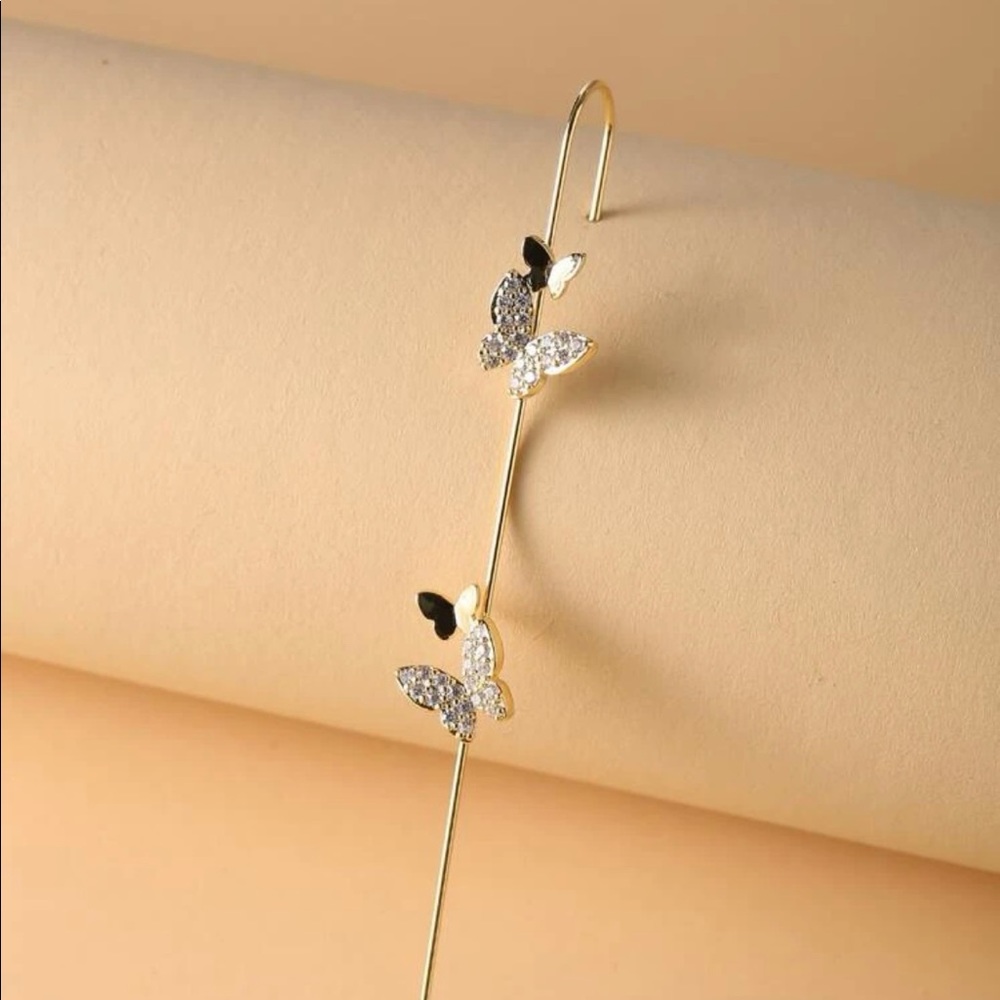 Butterfly Rhinestone Ear Ring - Picture 2 of 5